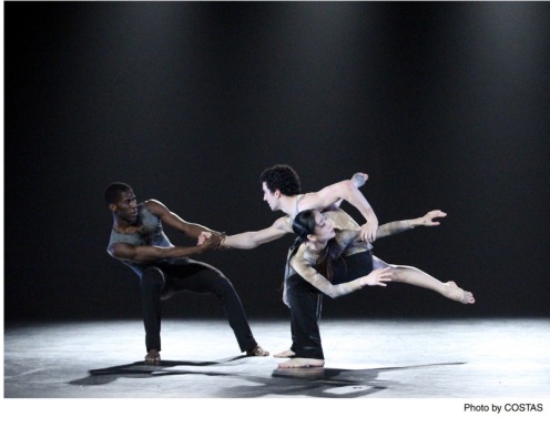 Martha Graham Dance Company’s Lloyd Knight, Lorenzo Pagano, & Ying Xin in Nacho Duato’s “Depak Ine” Photo: Costas